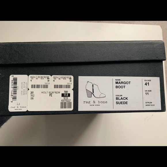 NIB Auth rag & bone black suede leather Margot booties boots 11 - Picture 10 of 10